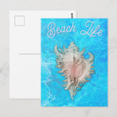 Conch Shell "Beach Life" Postkarte (Vorne/Hinten)