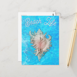 Conch Shell "Beach Life" Postkarte