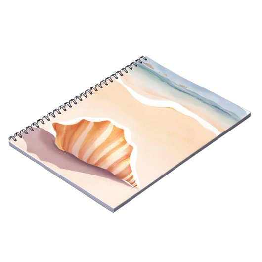 Conch Shell | Ocean Seashell Coastal Beach Notizblock (Linke Seite)