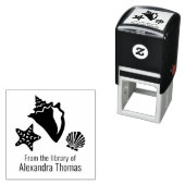 Conch Starfish Scallop Seashell Beach Library Permastempel (Beispiel)