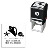 Conch Starfish Seashells Beach Name Adresse Permastempel (Beispiel)