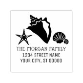 Conch Starfish Seashells Beach Name Adresse Permastempel (Design)