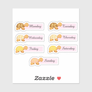 Concha Brottage Tage der Woche Turtles Aufkleber