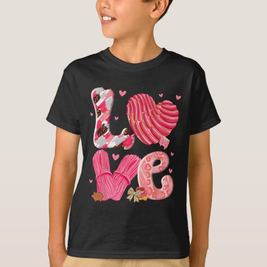 Concha Love Valentine's Day Mexican Sweet Pan Dulc T-Shirt (Vorderseite)