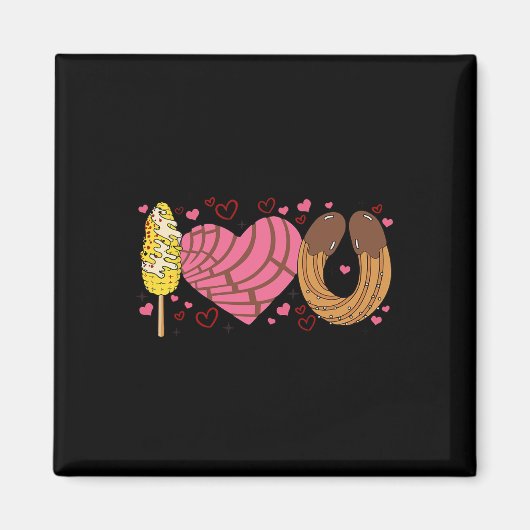 Conchas ich liebe dich Valentinstag mexikanischer Magnet (Vorne)