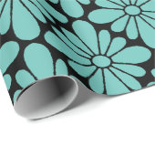 Concho Blume Pattern Aqua Geschenkpapier (Rolleneckpunkt)