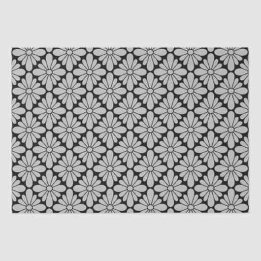 Concho Blume Pattern Grau Seidenpapier (Vorderseite)