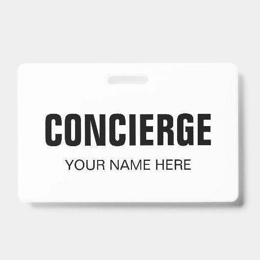 Concierge Name Abzeichen mit Clip Ausweis (Vorderseite)