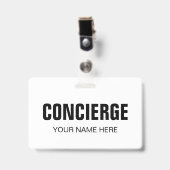 Concierge Name Abzeichen mit Clip Ausweis (Vorderseite mit Clip)