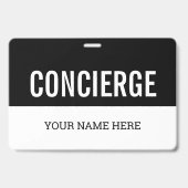 Concierge-Namensschild mit Kordel oder Clip Ausweis (Vorderseite)