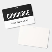Concierge-Namensschild mit Kordel oder Clip Ausweis (Vorder- & Rückseite)
