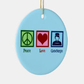 Concierge Peace Liebe Keramik Ornament (Rechts)