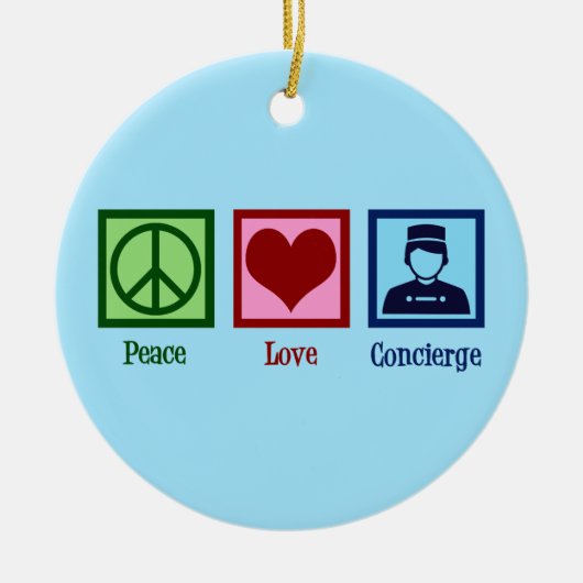 Concierge Peace Liebe Keramik Ornament (Vorne)