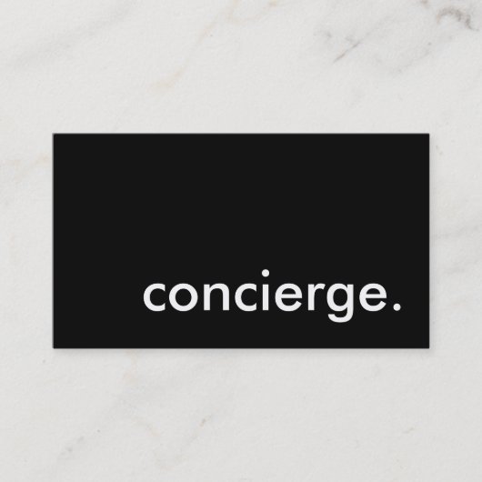 Concierge. Visitenkarte (Vorderseite)