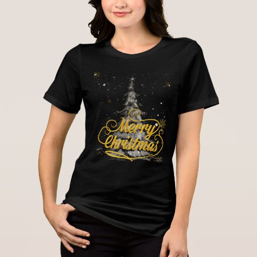 Concise Christmas Caption & Translation Tri-Blend Shirt (Vorderseite)
