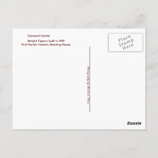 Concord Center Postkarte (Rückseite)