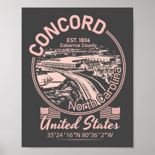 CONCORD CITY VINTAG - NORDCAROLINA POSTER