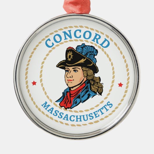 Concord Massachusetts Colonial Ornament Aus Metall (Vorne)