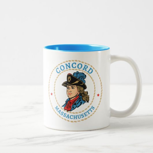Concord Massachusetts Colonial Zweifarbige Tasse (Rechts)