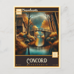 Concord, Massachusetts VINTAG Postkarte