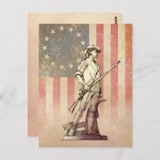 Concord Minuteman Postkarte (Vorne/Hinten)