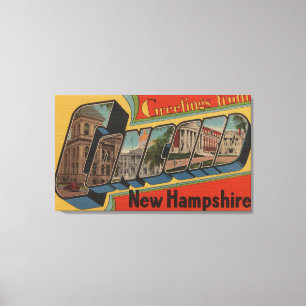 Concord, New Hampshire - Große Briefmarkenszenen Leinwanddruck