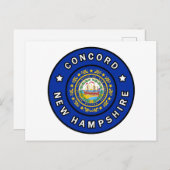 Concord New Hampshire Postkarte (Vorne/Hinten)