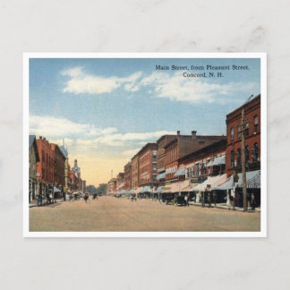 Concord NH, Main Street View Vintag Postkarte