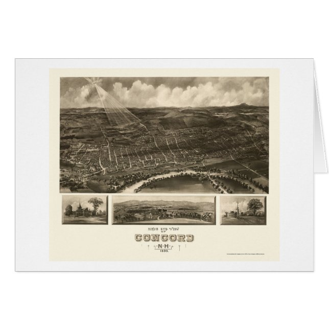 Concord, NH Panorama-Map - 1899 (Vorderseite (Horizontal))