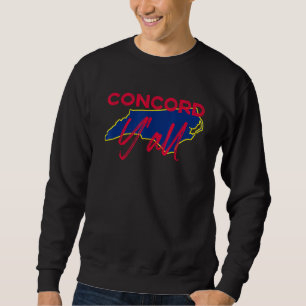 Concord North Carolina Yall Nc Pride Staat Karte Sweatshirt