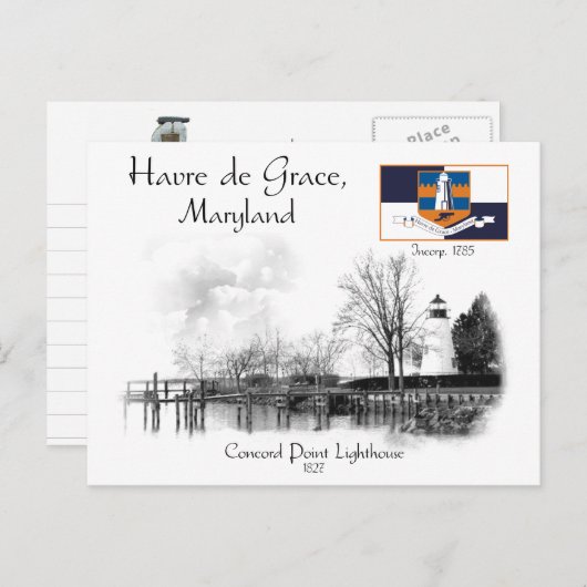 Concord Point Lighthouse Havre de Grace, Maryland Postkarte (Vorne/Hinten)
