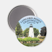 Concord Point Lighthouse, Maryland Round Magnet (Vorderseite/Rückseite)