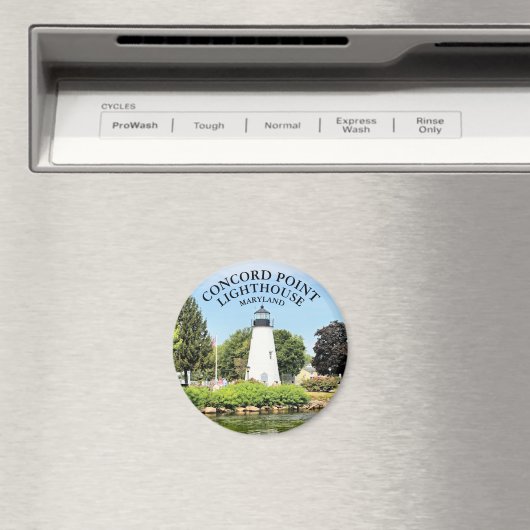 Concord Point Lighthouse, Maryland Round Magnet (In Situ (Geschirrspüler))