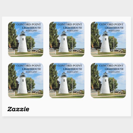 Concord Point Lighthouse, Maryland Square Stickers (Blatt)
