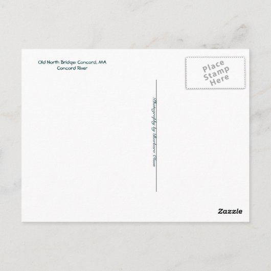 Concord River: Alte Nordbrücke Postkarte (Rückseite)