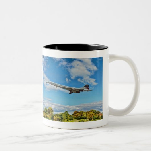 Concorde auf Schlüssen Zweifarbige Tasse (Rechts)