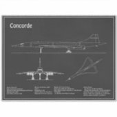 Concorde - Flugzeugkonzept Zeichnend Pläne PD Aufkleber (Vorderseite)