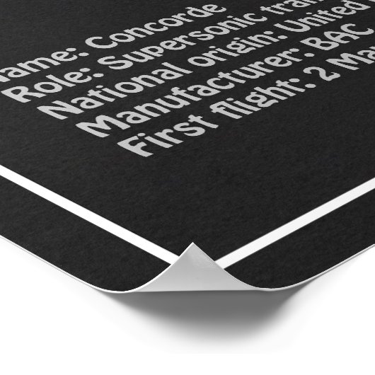 Concorde - Flugzeugkonzept Zeichnend Pläne PD Poster (Ecke)