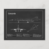 Concorde - Flugzeugkonzept Zeichnend Pläne PD Postkarte (Vorderseite)
