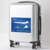 Concorde - Flugzeugkonzeption Zeichnend Pläne ABD Aufkleber (Koffer)