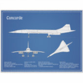 Concorde - Flugzeugkonzeption Zeichnend Pläne ABD Aufkleber (Vorderseite)