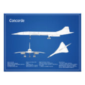 Concorde - Flugzeugkonzeption Zeichnend Pläne ABD Fotodruck (Vorne)