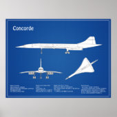 Concorde - Flugzeugkonzeption Zeichnend Pläne ABD Poster (Vorne)