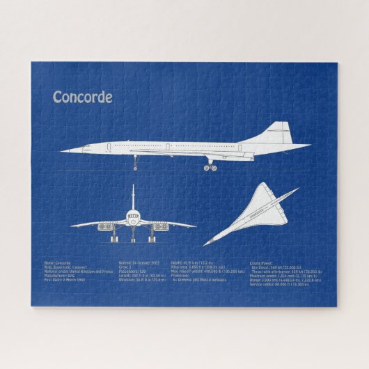 Concorde - Flugzeugkonzeption Zeichnend Pläne ABD Puzzle (Horizontal)