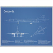 Concorde - Flugzeugkonzeption Zeichnend Pläne AD Aufkleber (Vorderseite)