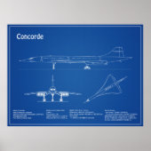 Concorde - Flugzeugkonzeption Zeichnend Pläne AD Poster (Vorne)