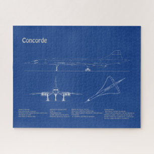 Concorde - Flugzeugkonzeption Zeichnend Pläne AD Puzzle