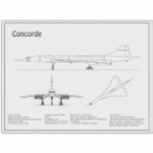 Concorde - Flugzeugkonzeption Zeichnend Pläne BD Aufkleber (Vorderseite)