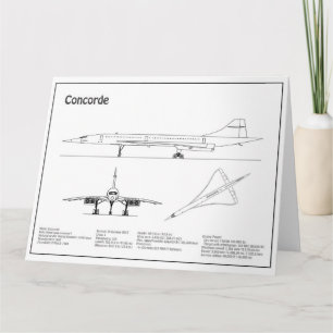 Concorde - Flugzeugkonzeption Zeichnend Pläne BD Dankeskarte