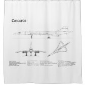 Concorde - Flugzeugkonzeption Zeichnend Pläne BD Duschvorhang (Vorderseite)